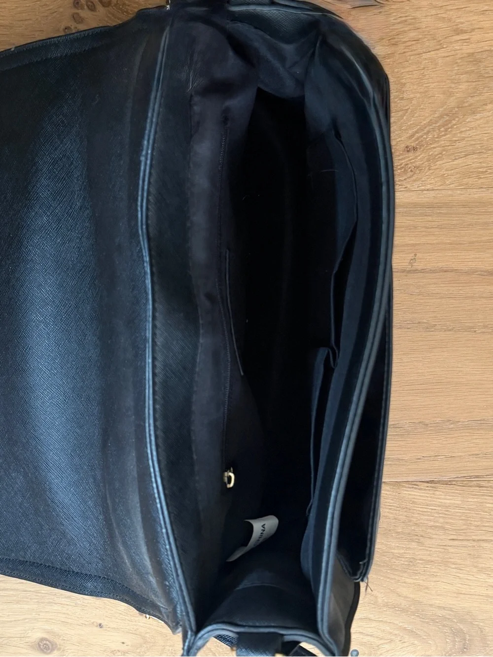Rampage Retro Black Faux Leather Suede Satchel Messenger Crossbody Bag Laptop